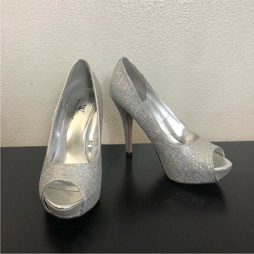 Worthington Silver Sparkle Glitter High Heels